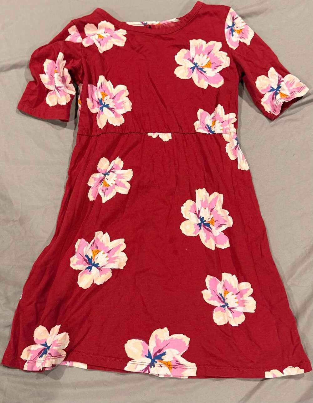 Old Navy Dress Size M (8) Red Floral Print